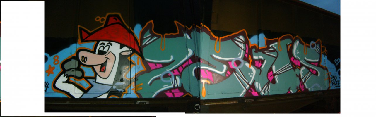 Graffiti Train - Photo by pulverfritte - zeus, freight, köln (2014)