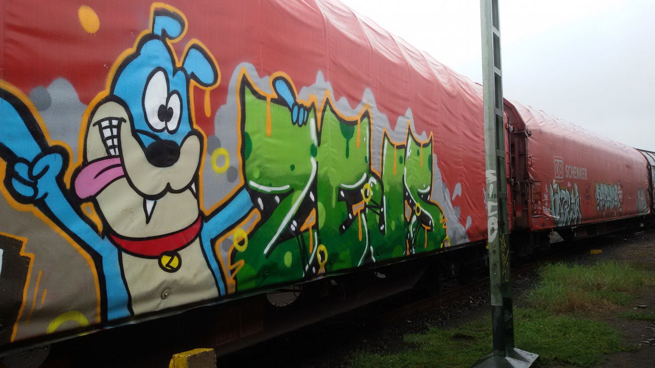 Graffiti Train - Photo by pulverfritte - zeus, freight, köln (2016)