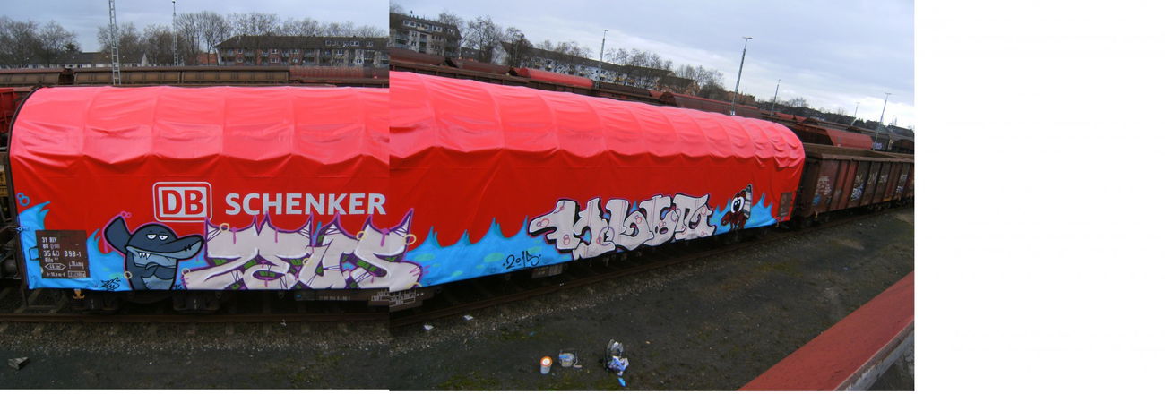 Graffiti Train - Photo by pulverfritte - zeus, klon, freight