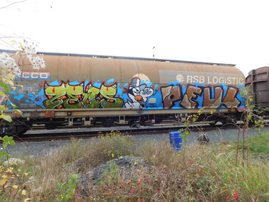 Graffiti Train - Photo by pulverfritte - zeus, peul, freight