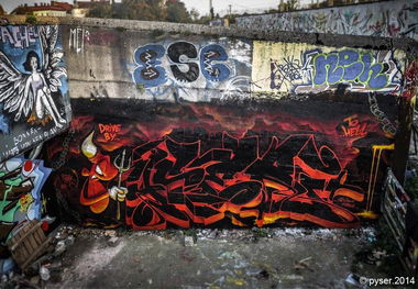 Graffiti Wall - Photo by pyser - pyser, devil, hell (2014)