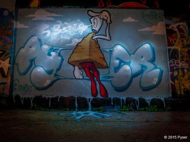Graffiti Wall in München - Photo by pyser - pyser, pyramide, nyfatcap (2015)