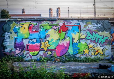 Graffiti Wall in München - Photo by pyser - pyser, pyzer, pisa (2014)