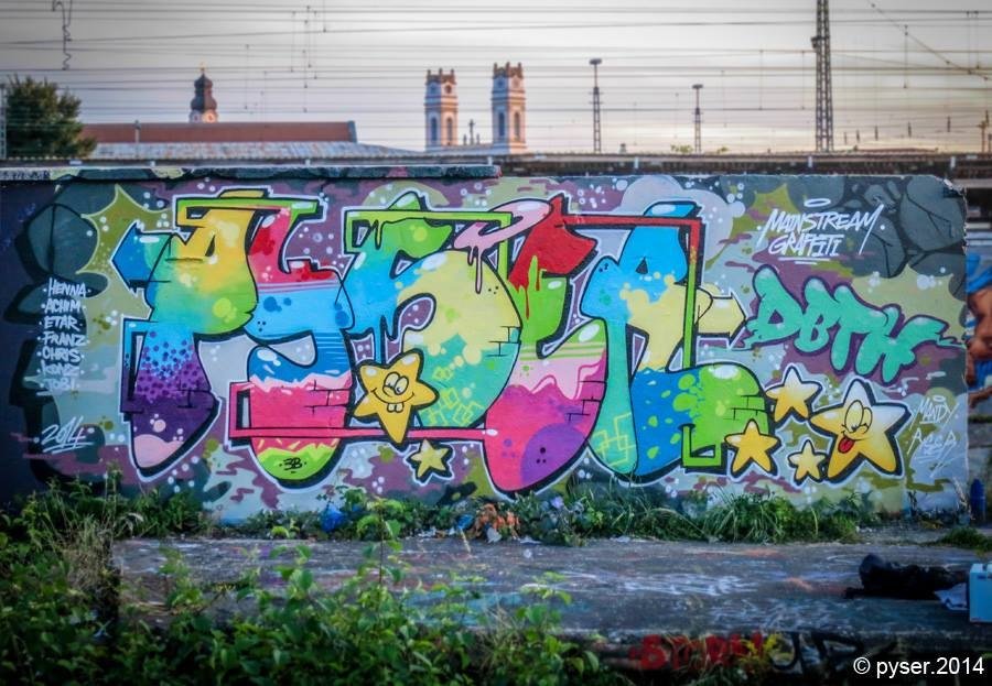 Graffiti Wall in München - Photo by pyser - pyser, pyzer, pisa (2014)