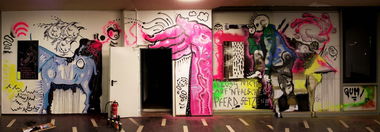 Graffiti Wall - Photo by qumi - horse, hand, skull (2012)