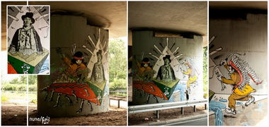 Graffiti Wall - Photo by qumi - cowboy, native, americans (2014)