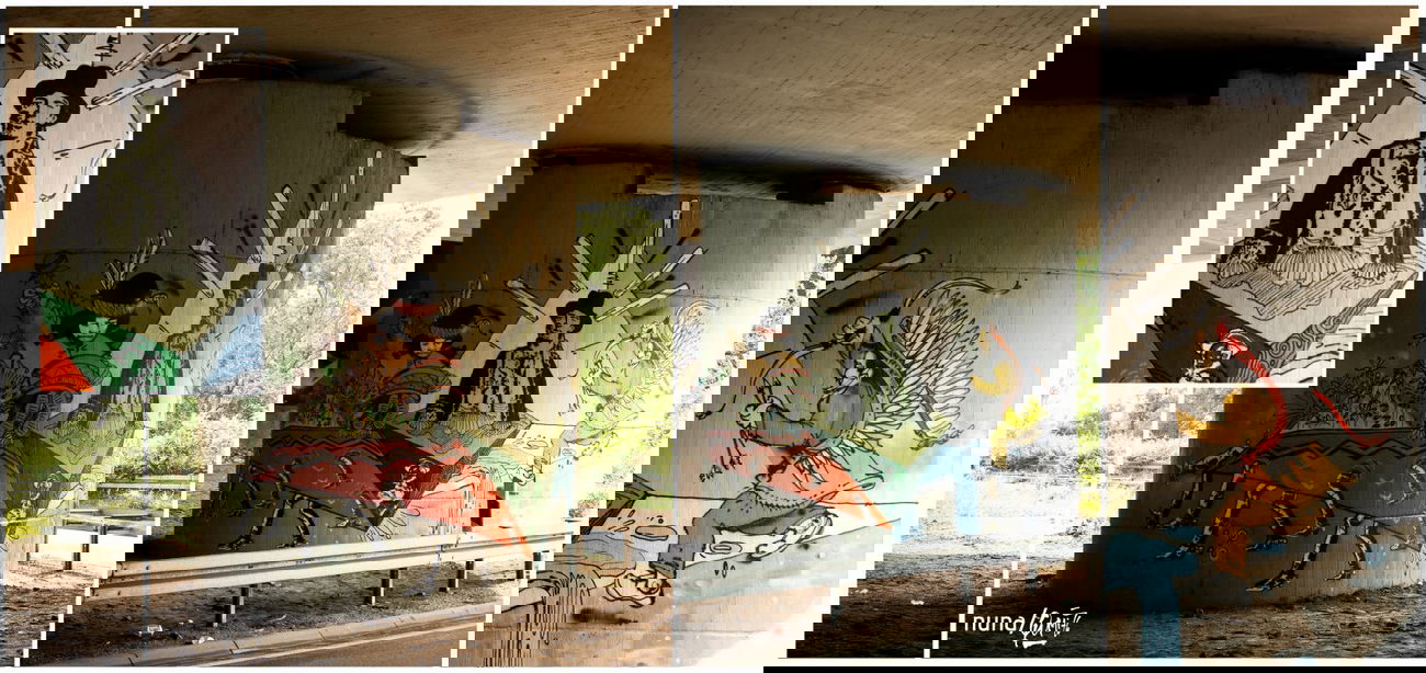 Graffiti Wall - Photo by qumi - cowboy, native, americans (2014)