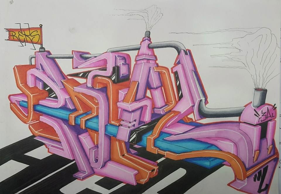 Graffiti Sketch - Photo by r3al - acr, dortmund, r3al (2016)