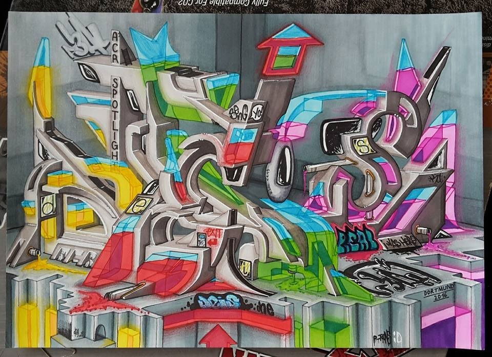 Graffiti Sketch - Photo by r3al - r3al, acr, dortmund (2016)