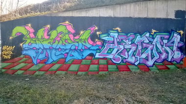 Graffiti Wall in Osje?ko-Baranjska upanija - Photo by rambo - skel, argon, osijek (2014)