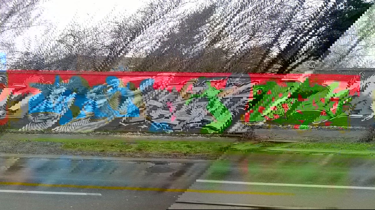Graffiti Wall in Osje?ko-Baranjska upanija - Photo by rambo - mano, skel, argon (2014)
