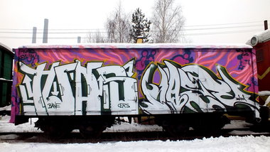 Graffiti Train in ?aziska Górne - Photo by rasexone1 - tuas, rase (2013)