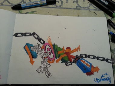 Graffiti Sketch in Leuven - Photo by renkone (2014)