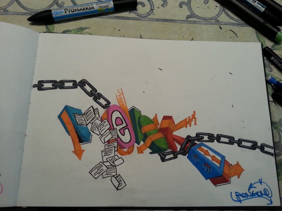 Graffiti Sketch in Leuven - Photo by renkone (2014)