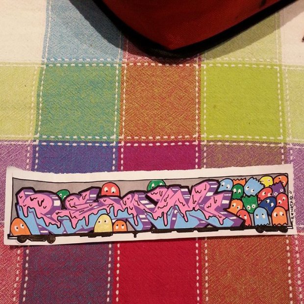 Graffiti Sketch in Leuven - Photo by renkone (2014)