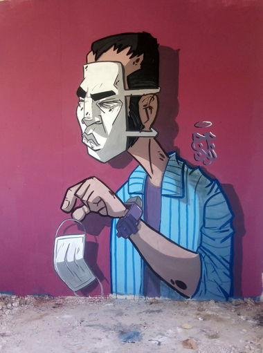 Graffiti Wall - Photo by rezarioter - corona, covid, covid19