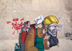 Graffiti Wall in کاشان - Photo by rezarioter - worker, rezarioter, reza_rioter (2019)