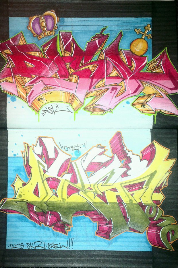 Graffiti Sketch - Photo by ricoe21 - Disk, Otef, SKR (2013)