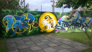 Graffiti Wall in Kleinmachnow - Photo by ricoe21 - Smus, Muws, Ricoe (2013)
