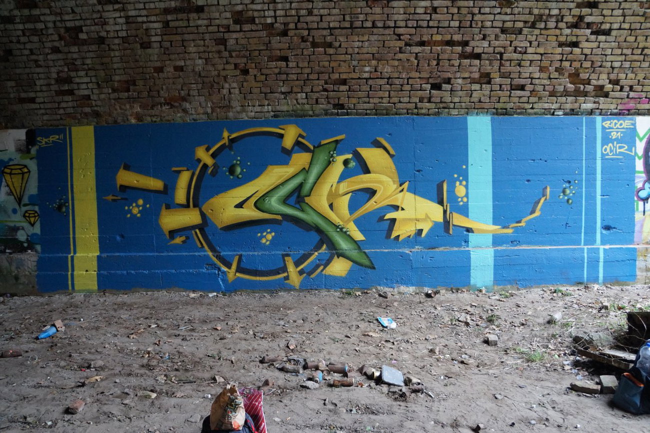 Graffiti Wall in Stahnsdorf - Photo by ricoe21 - SKR, Ocir, Ricoe21 (2014)