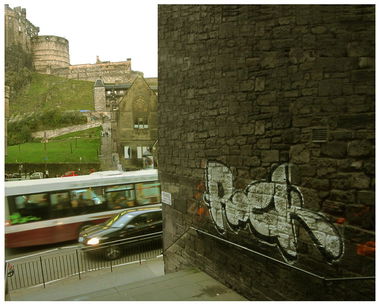 Graffiti Wall - Photo by rockone - castle, edinburgh, scotland (2013)