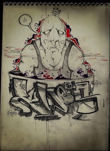 Graffiti Sketch in Adana - Photo by ruves