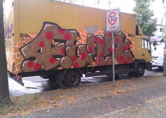 Graffiti Bombing in Berlin - Photo by sadik
