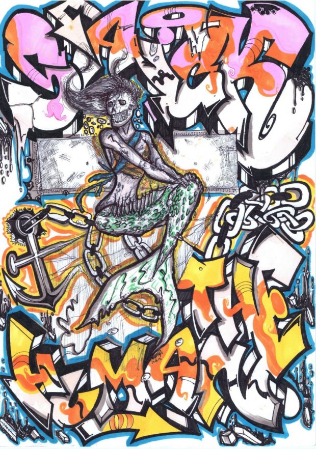 Graffiti Sketch in Moskva - Photo by saiksone - saick, saik, saiksone (2014)