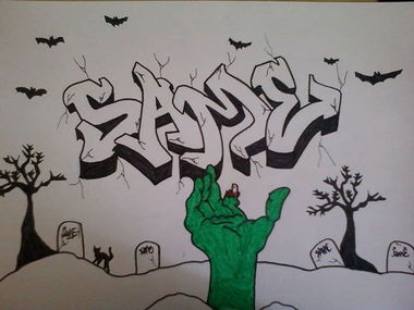 Graffiti Sketch - Photo by same34 - same, zombie, hand (2012)