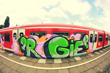 Graffiti Train in Hamburg - Photo by sancho - Regie, gms, Hamburg