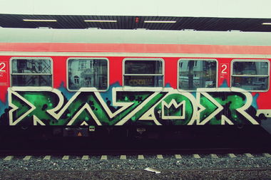 Graffiti Train in Hamburg - Photo by sancho - razor, hamburg, train