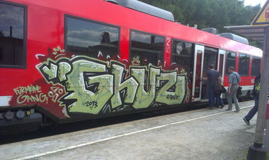 Graffiti Train in Siegen - Photo by sandmann - VP, vandal, power (2013)