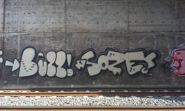Graffiti Wall - Photo by sandmann - buzz, soze, ha