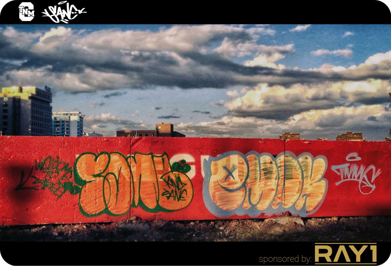 Graffiti Bombing in Ulaanbaatar - Photo by sane2 - sane2, sanetwo, tnmc (2016)