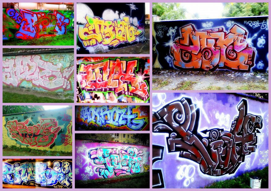 Graffiti Wall - Photo by schachtratte - QUK, GRS, HDZ (2011)