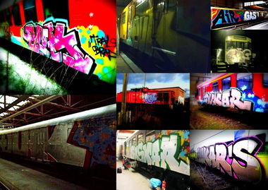 Graffiti Train - Photo by schachtratte - QUK, KAR, AIR (2012)