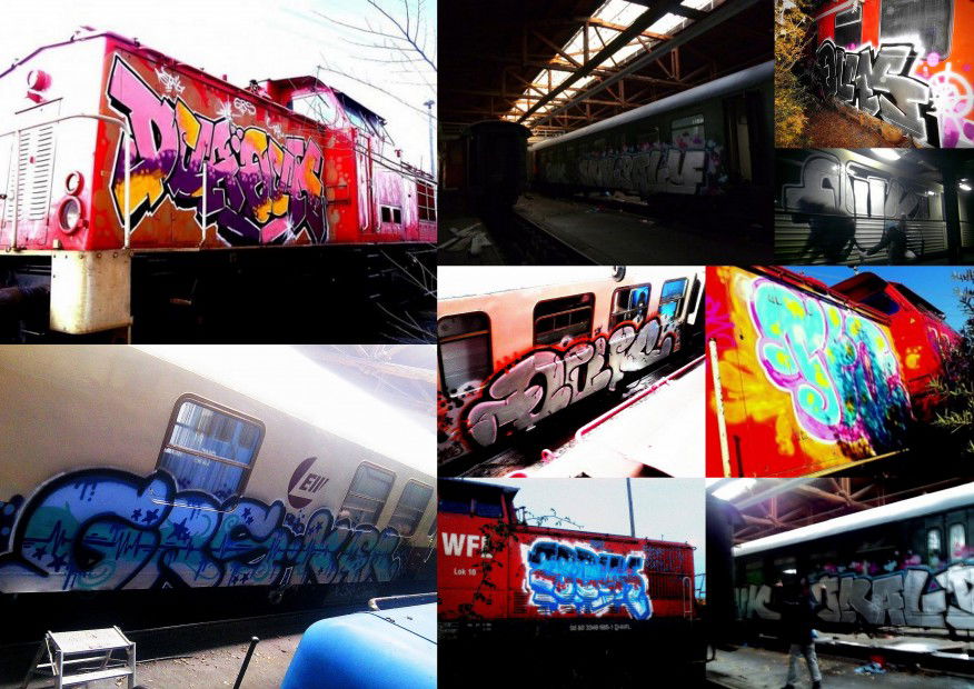 Graffiti Train - Photo by schachtratte - QUK, KAR, GRS (2012)