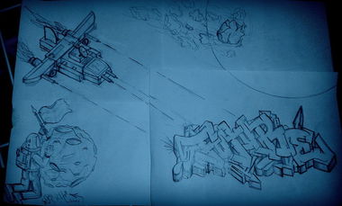 Graffiti Sketch - Photo by schachtratte - TRAL, QUK (2013)