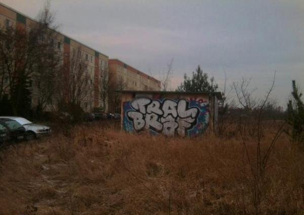 Graffiti Bombing - Photo by schachtratte - TRAL, BRAF, QUK (2012)