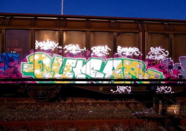 Graffiti Train - Photo by schachtratte - QUK, KAR, HAWAY (2012)