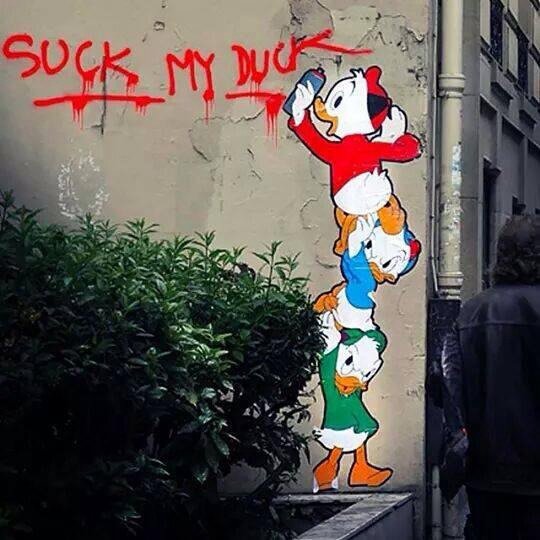 Graffiti Street Art - Photo by schachtratte - SUCK, MY, DUCK