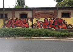 Graffiti Wall in Bayreuth  - Photo by schmierfink - nils, ruhe, trk (2018)