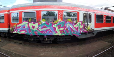 Graffiti Train in Neumünster - Photo by sdabfoe - arsen (2013)