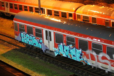 Graffiti Train in Kiel - Photo by sdabfoe - teris, lazie (2013)