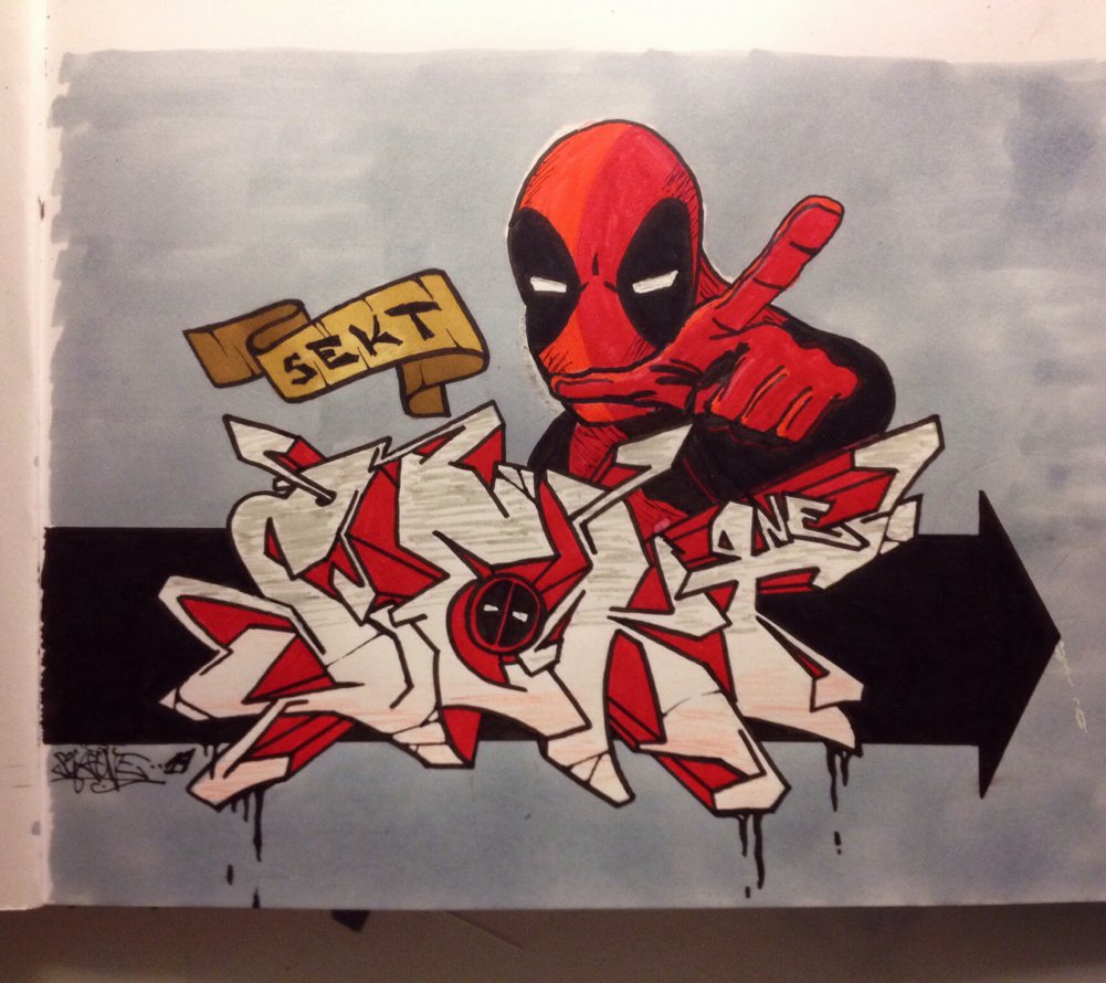 Graffiti Sketch - Photo by sekt_one - Deadpool (2014)