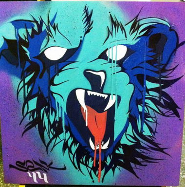 Graffiti Artwork - Photo by senkizh - canvas, lion (2014)