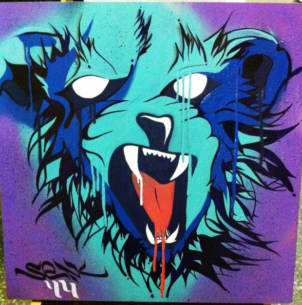 Graffiti Artwork - Photo by senkizh - canvas, lion (2014)