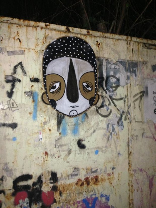 Graffiti Street Art in Slatina - Photo by serebe - pasteup, bob, drawing (2013)