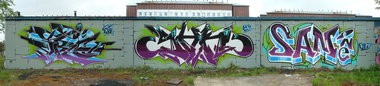 Graffiti Wall - Photo by shkkhs - Spin, Shk, Sam