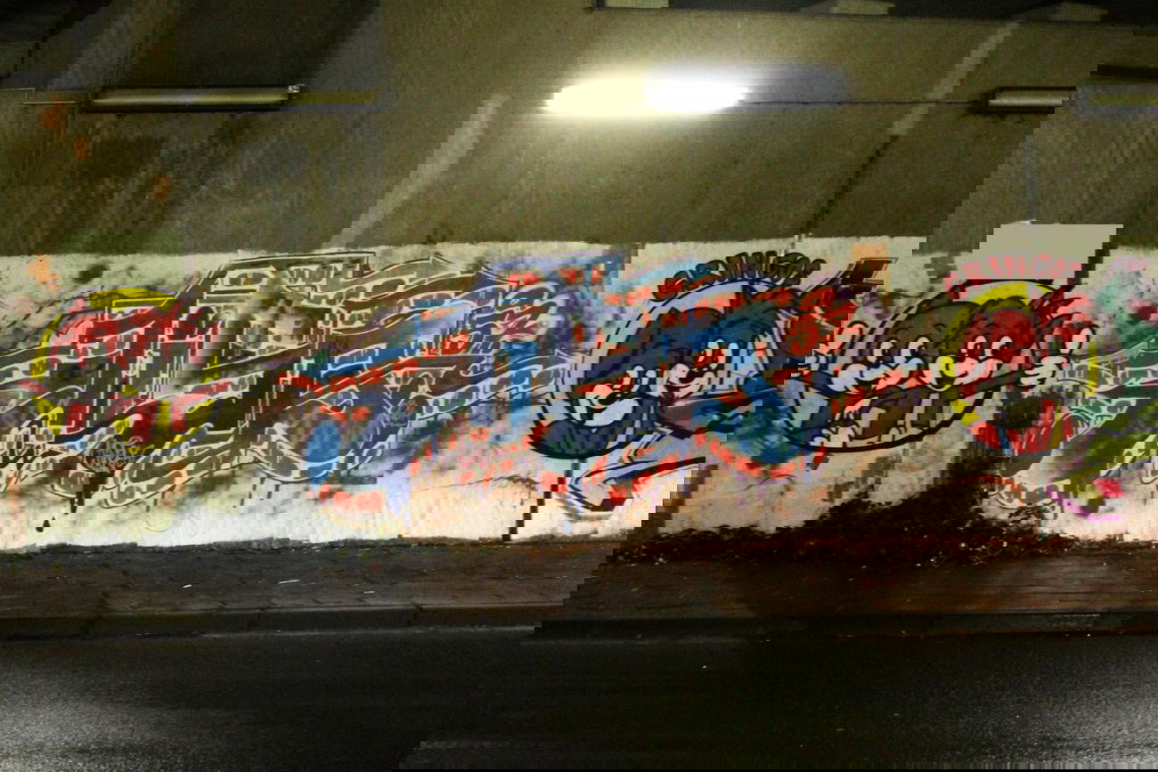 Graffiti Wall in Düsseldorf - Photo by siebnfuffzich - Jisoe57, kassel, Düsseldorf (2014)